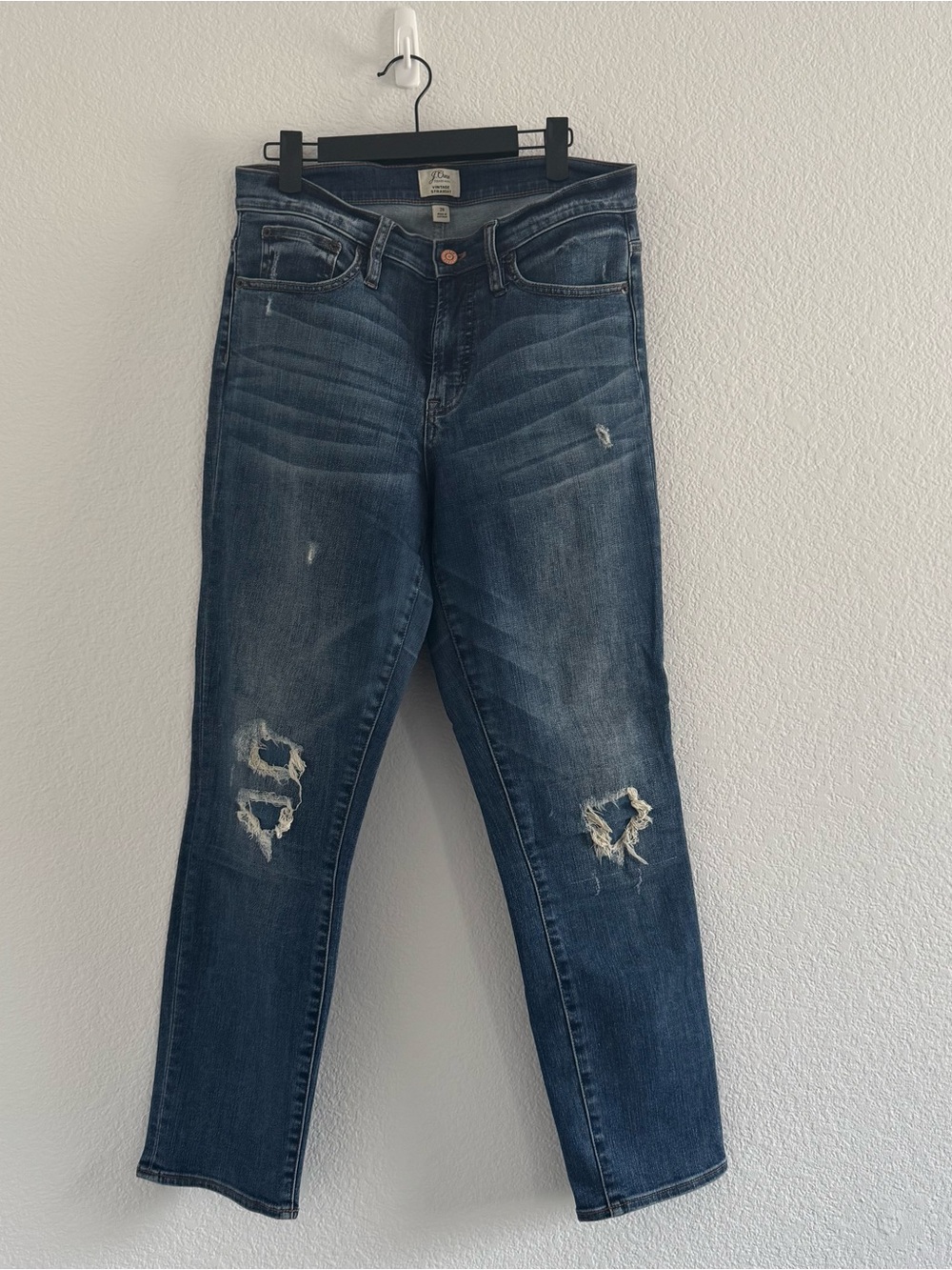 J. Crew Dark Blue Distressed Jeans